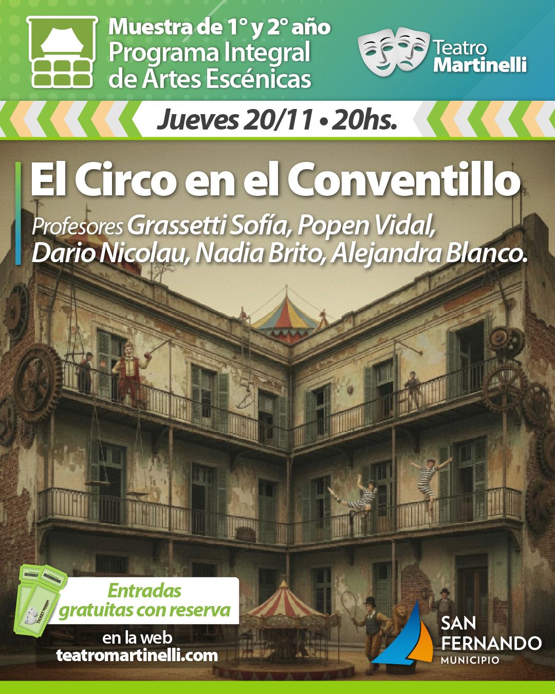 Cierre del Programa Integral de Artes Escénicas | "El Circo en el Conventillo"